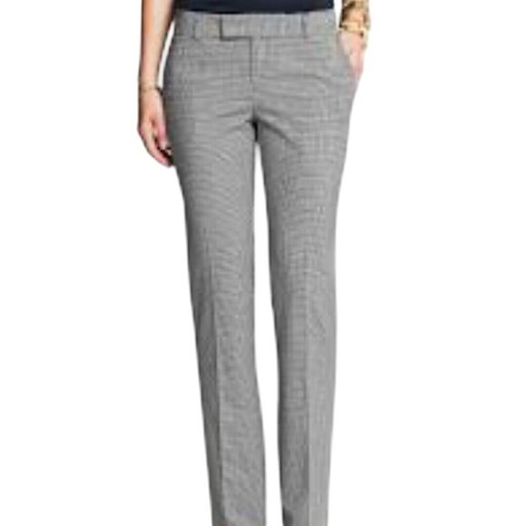 Banana Republic NWT Martin Fit Slim Ankle Gray Tweed Polka Dot Pants Size 6p - Picture 3 of 10